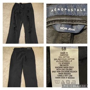 Black. Size 6R Aeropostale MOM JEAN. Worn once
